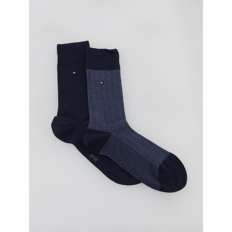 2 paires de chaussettes herringbone bleu homme - Tommy Hilfiger