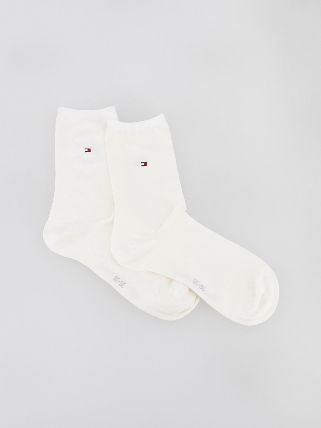 Pack 2 paires de chaussettes shiny blanc femme - Tommy Hilfiger