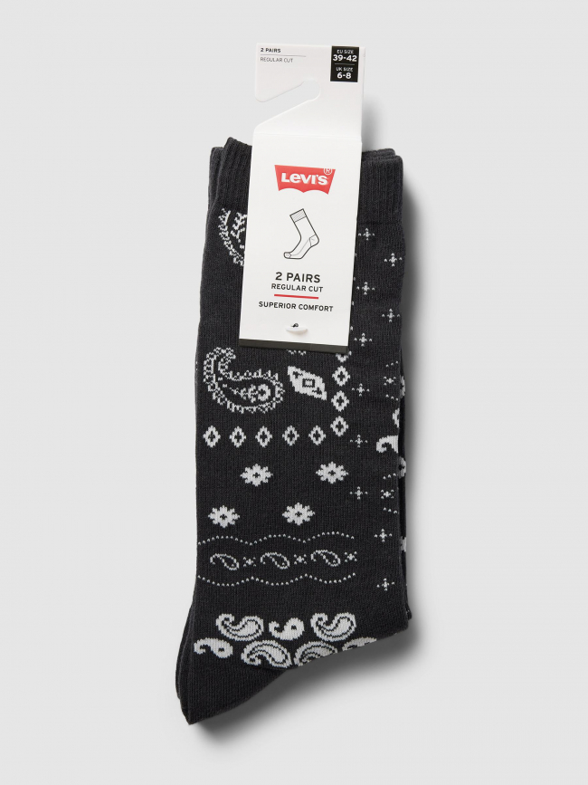 Pack 2 paires de chaussettes regular bandana noir - Levi's