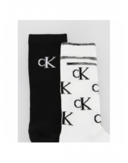 2 paires chaussettes scatterred noir blanc homme - Calvin Klein