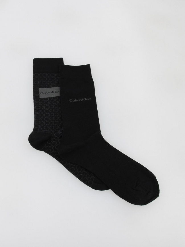 Pack 2 paires de chaussettes badge noir homme - Calvin Klein