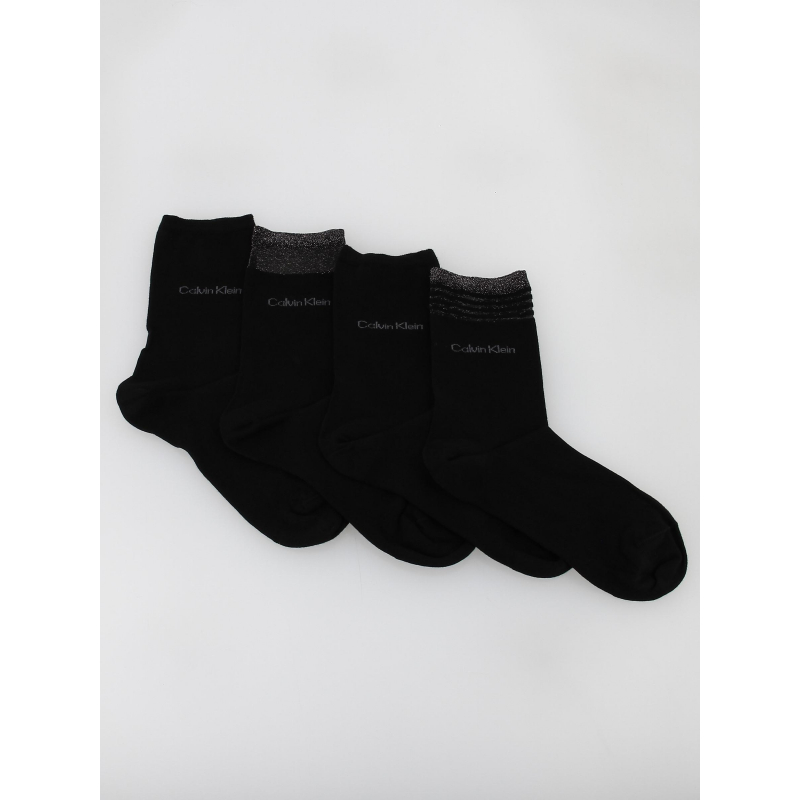 Pack 4 paires de chaussettes paillettes noir femme - Calvin Klein