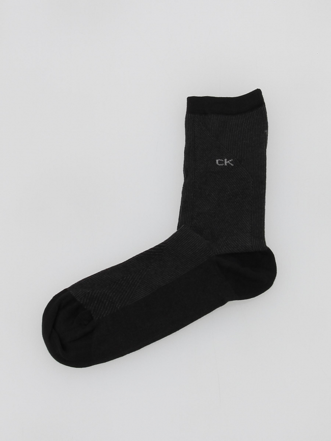 Pack 2 paires de chaussettes diagonal noir femme - Calvin Klein