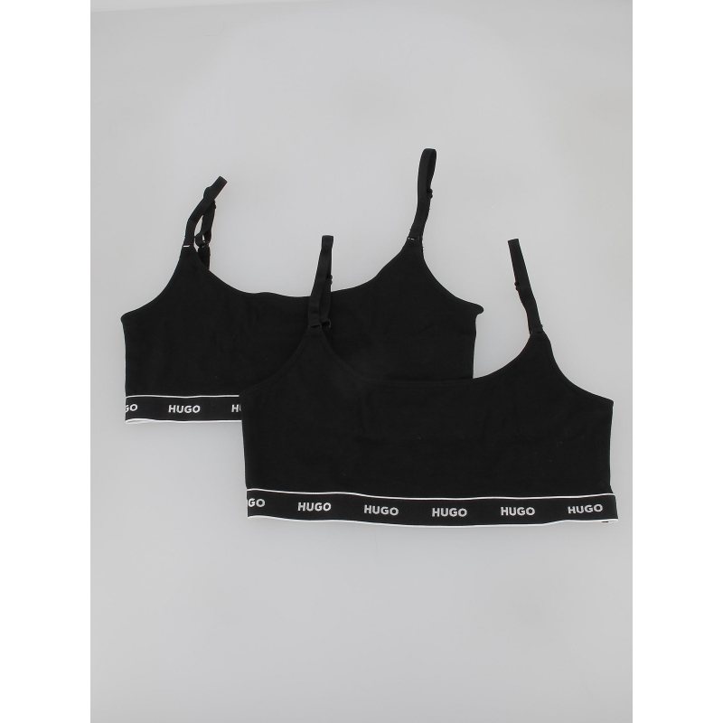 Pack 2 brassières twin stripe noir femme - Hugo