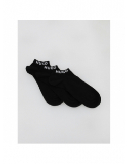 Pack 3 paires de chaussettes basses logo noir homme - Hugo