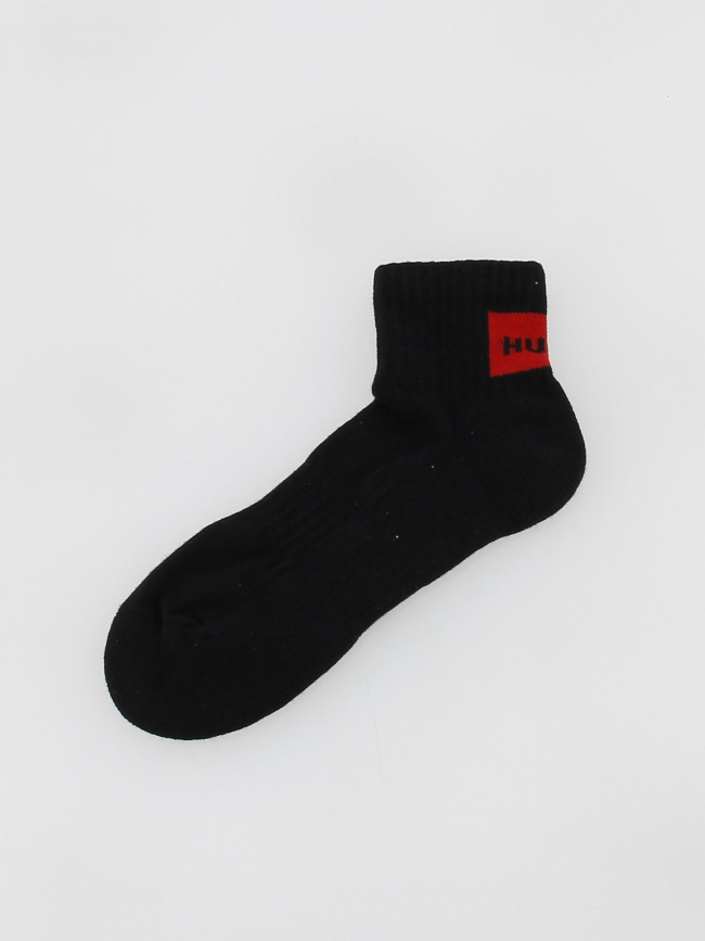 Pack 2 paires de chaussettes rib label noir homme - Hugo