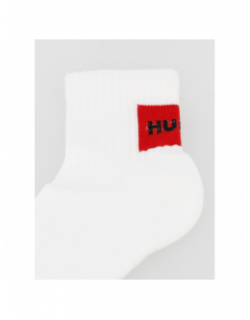 Pack 2 paires de chaussettes rib label blanc homme - Hugo