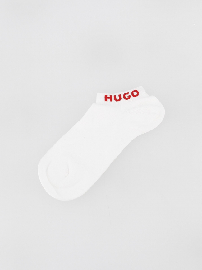 Pack 3 paires de chaussettes basses logoté blanc homme - Hugo