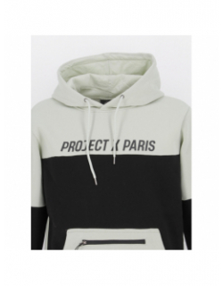 Sweat à capuche bicolore vert noir homme - Project X Paris