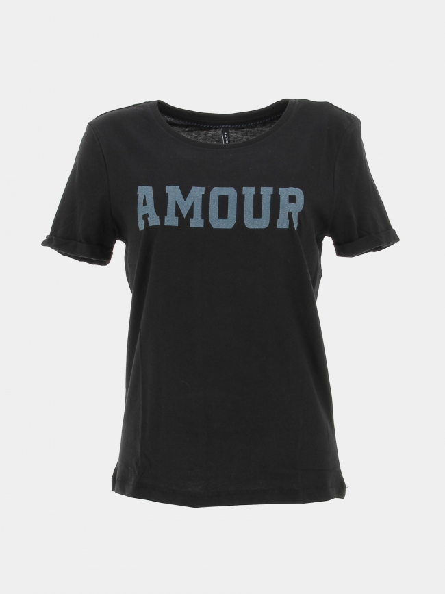 T-shirt amour lane paillette noir femme - Only