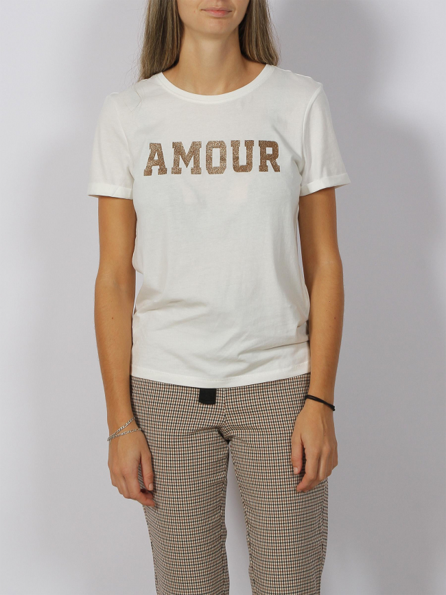 T-shirt amour lane blanc femme - Only
