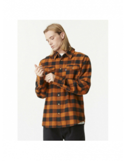 Chemise à carreaux hillsboro orange homme - Picture