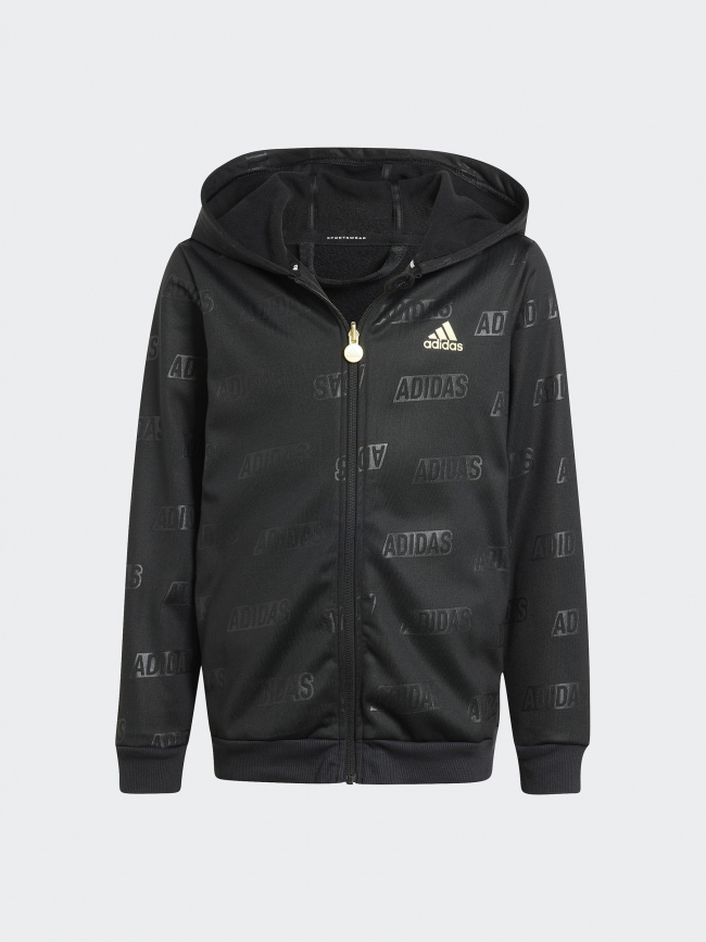 Sweat zippé bluv noir enfant - Adidas