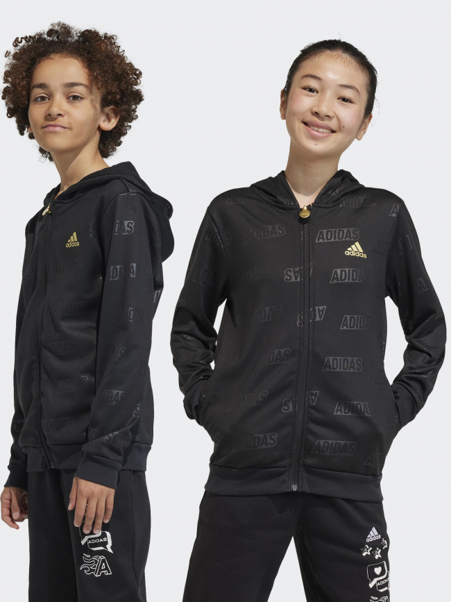 Sweat zippé bluv noir enfant - Adidas