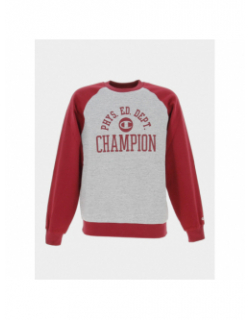 Sweat crewneck bicolore rouge gris chiné homme - Champion