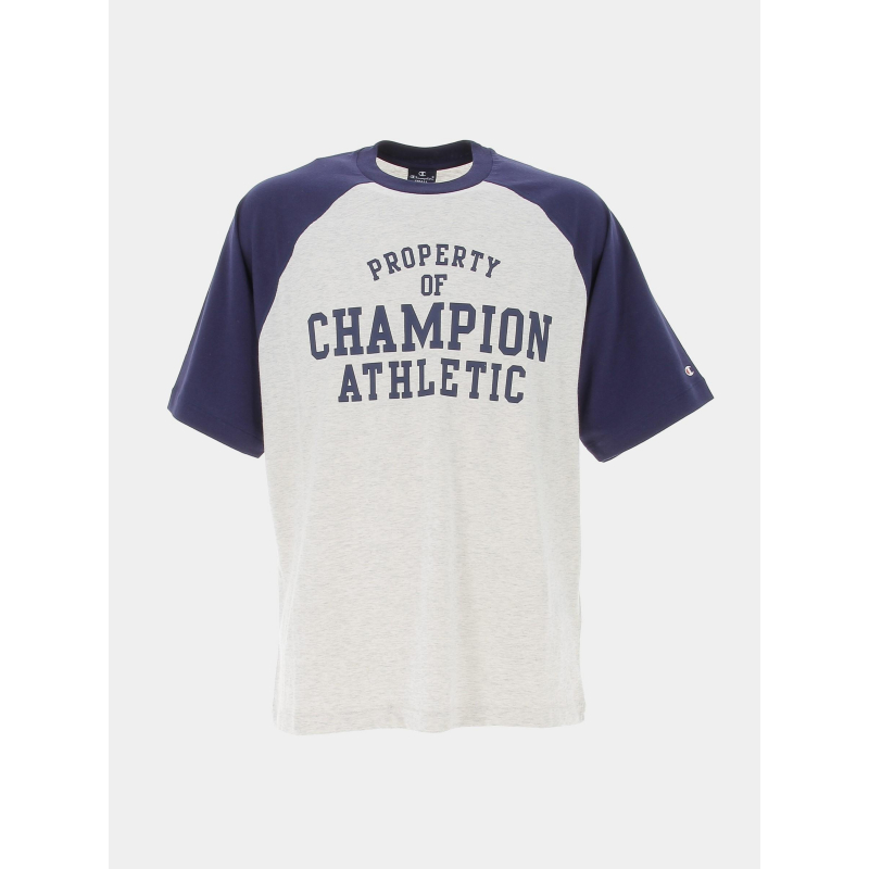 T-shirt crewneck athletic bleu gris chiné homme - Champion