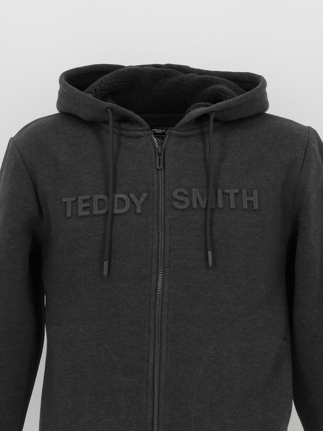 Sweat à capuché zippé nail hoody noir homme - Teddy Smith