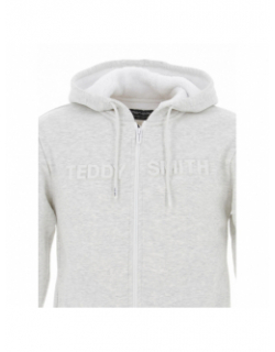 Sweat à capuche zippé sherpa nail gris homme - Teddy Smith