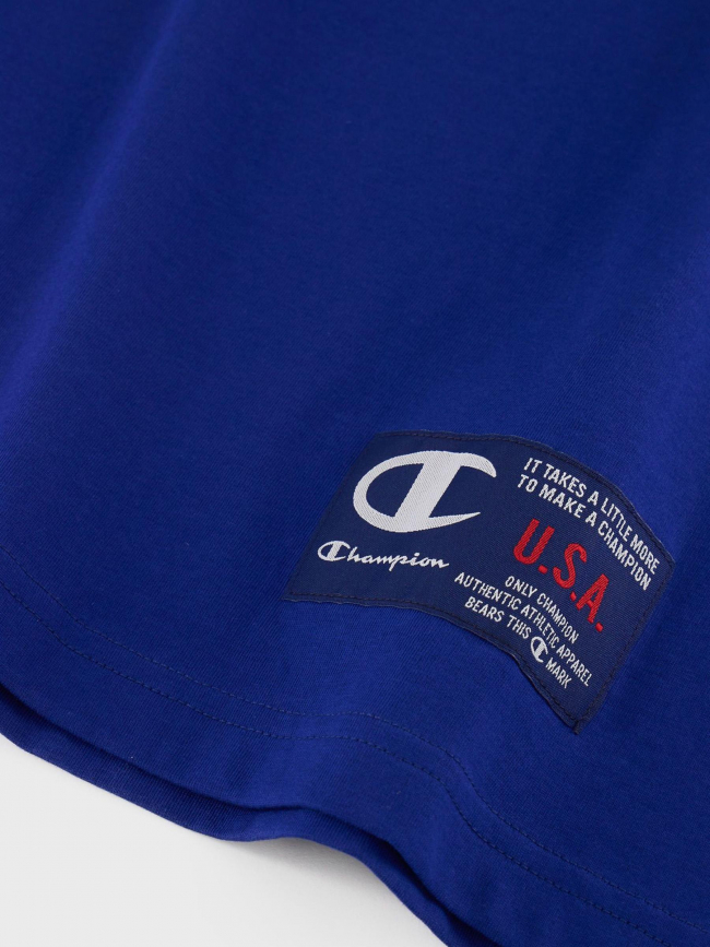 T-shirt crewneck logo rouge bleu homme - Champion