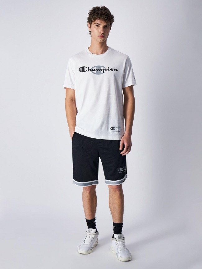 T-shirt crewneck logo gris blanc homme - Champion