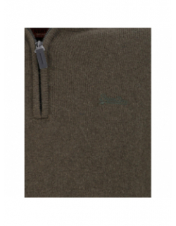 Pull col zippé essential vert homme - Superdry