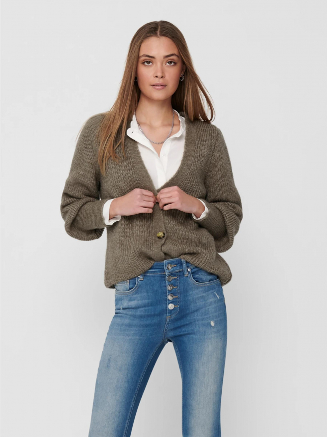 Gilet cardigan clare marron femme - Only