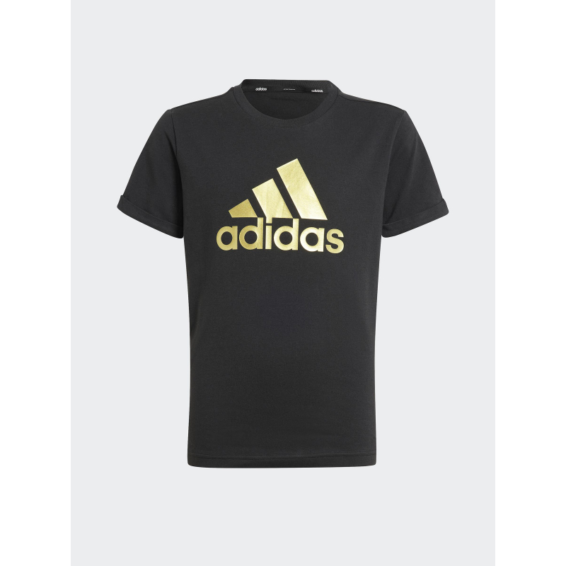 T-shirt bluv logo doré à paillettes noir fille - Adidas