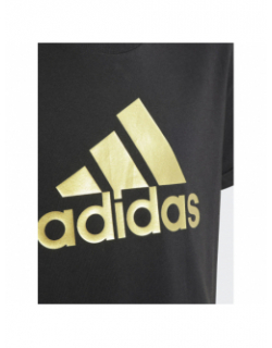 T-shirt bluv logo doré à paillettes noir fille - Adidas