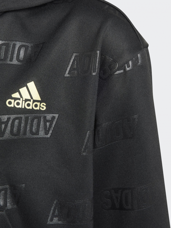 Sweat à capuche brand love bluv multi-logo noir fille - Adidas