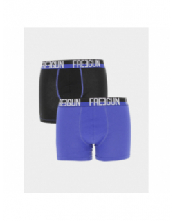 Pack 2 boxers ultra stretch bleu noir homme - Freegun