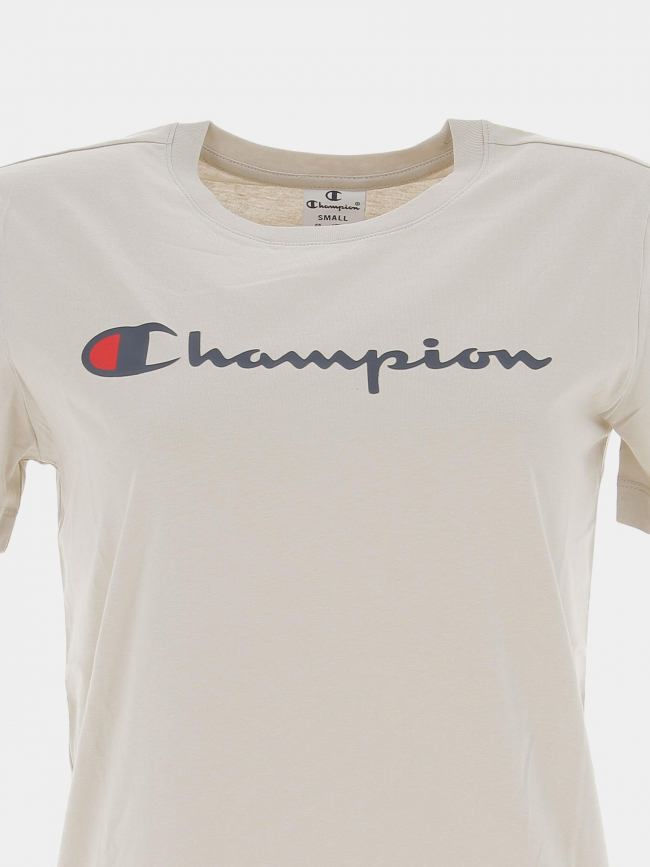T-shirt crewneck logo beige femme - Champion