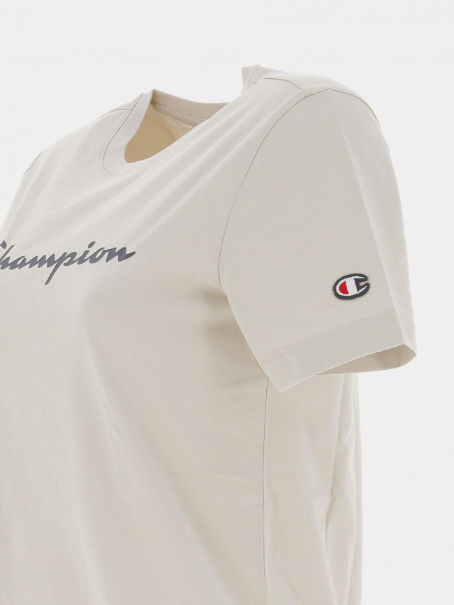 T-shirt crewneck logo beige femme - Champion