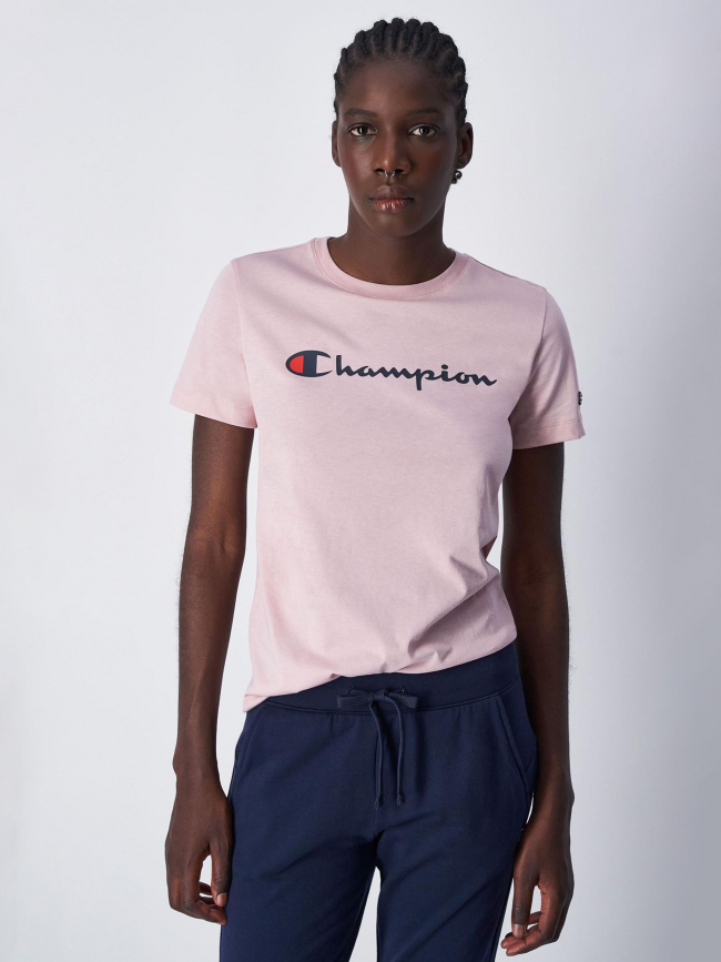 T-shirt crewneck logo rose femme - Champion