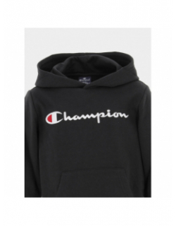 Sweat à capuche logo brodé noir enfant - Champion