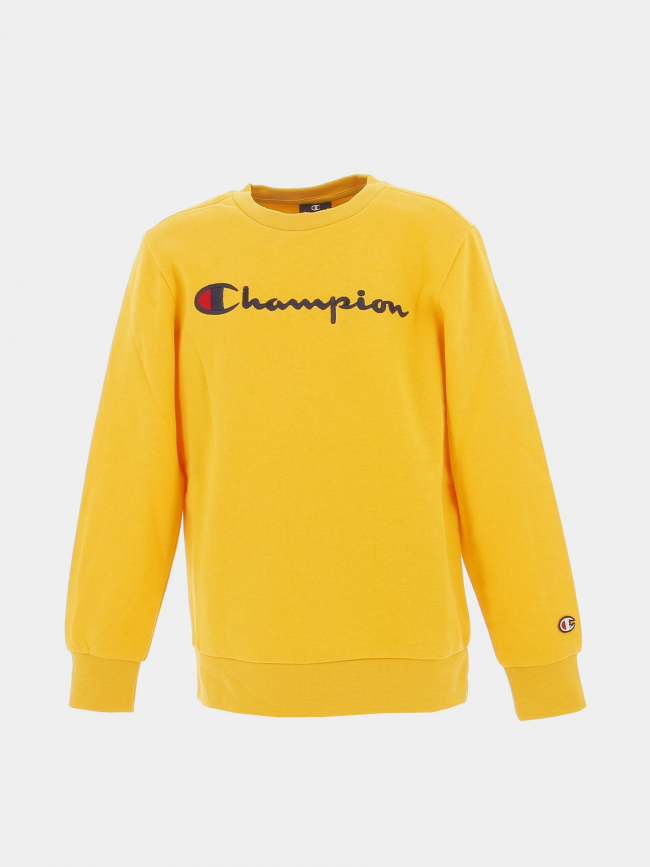 Sweat crewneck logo brodé jaune enfant - Champion