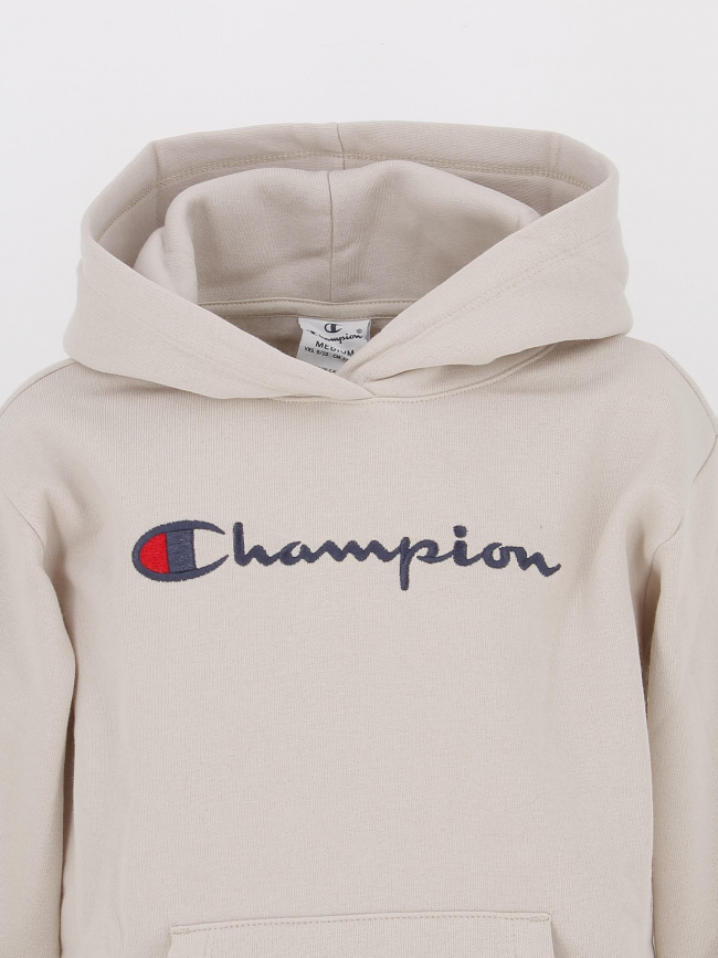 Sweat à capuche hooded avec logo beige enfant - Champion