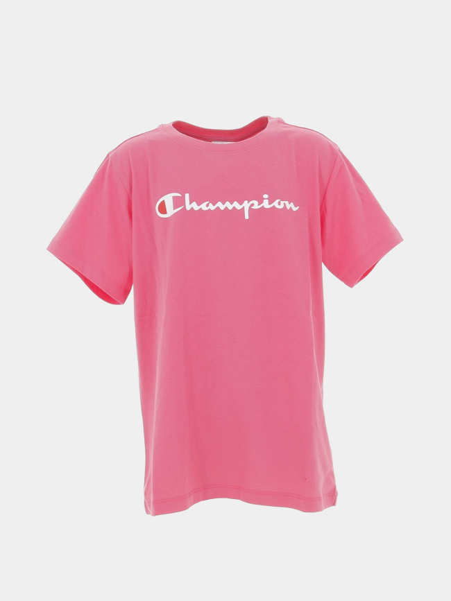 T-shirt crewneck logo rose fille - Champion