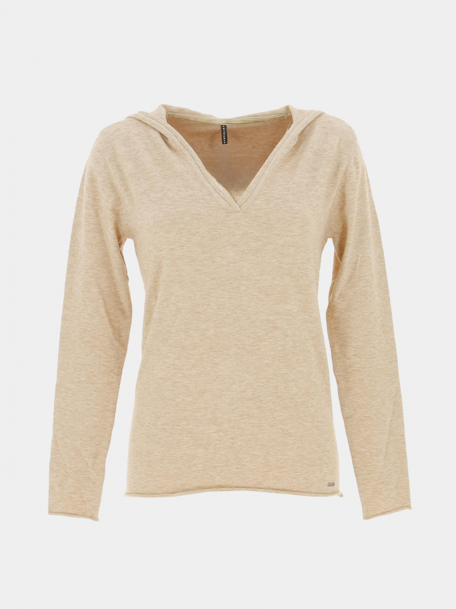 Pull fin à capuche ulanow sable femme - Sun Valley