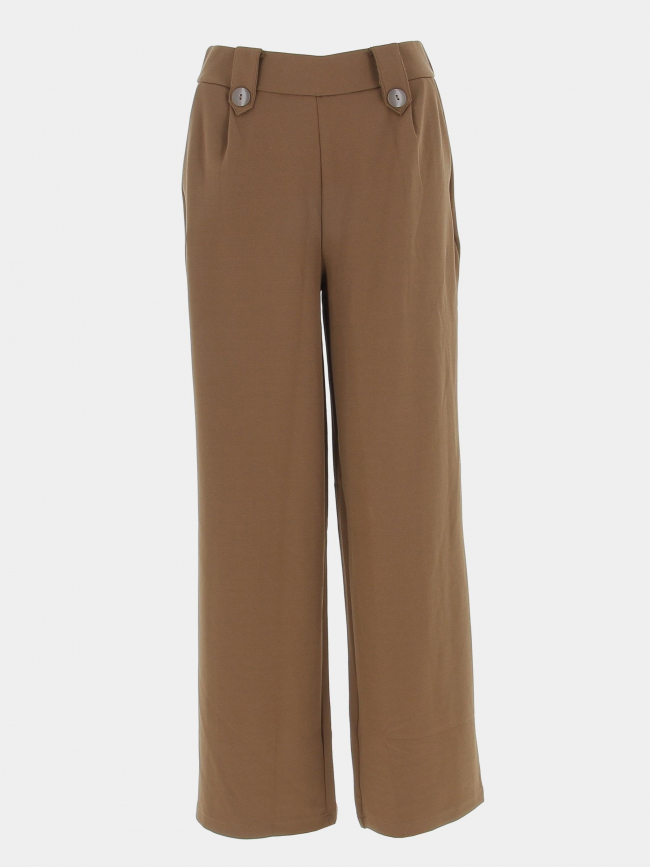 Pantalon newsania à boutons marron femme - Only