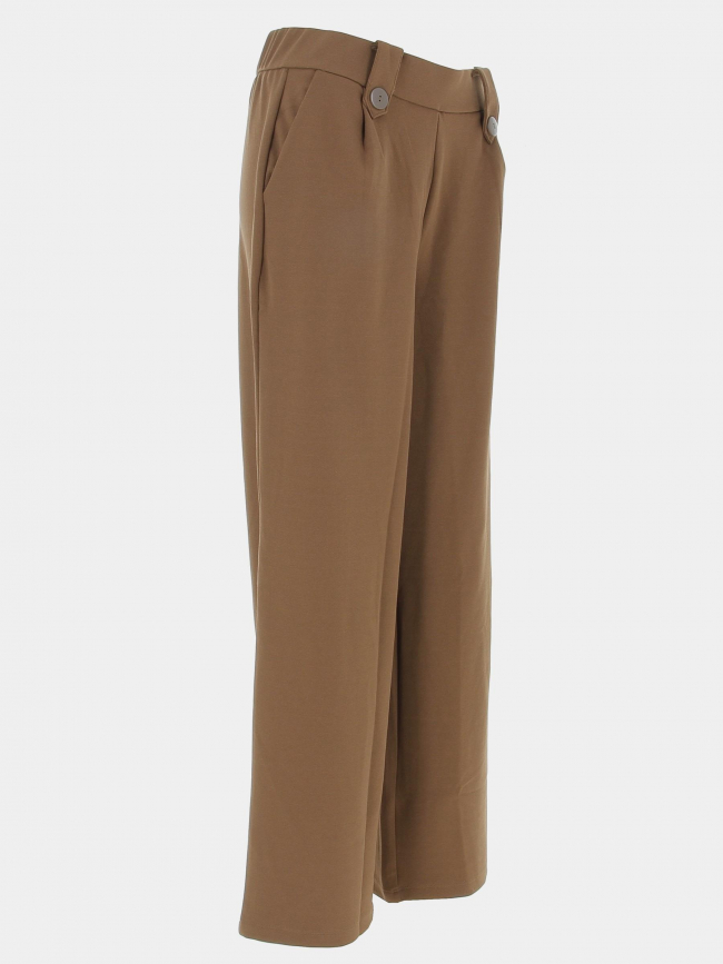 Pantalon newsania à boutons marron femme - Only