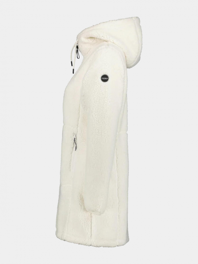 Veste longue polaire sherpa agra blanc femme - Icepeak