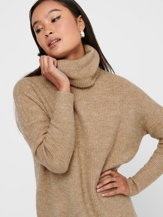 Robe col roulé jana marron femme - Only