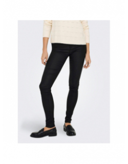 Pantalon skinny enduit noir femme - Only