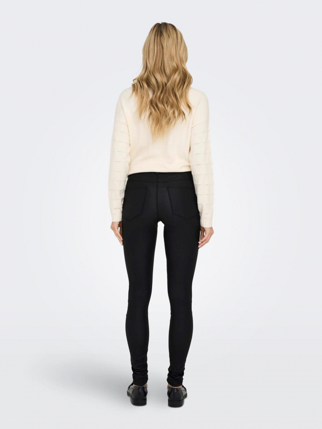 Pantalon skinny enduit noir femme - Only