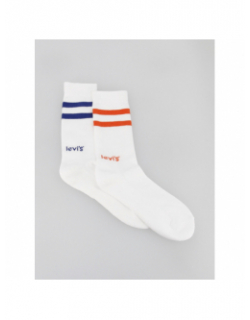 Pack 2 paires de chaussettes hautes à rayures blanc - Levi's