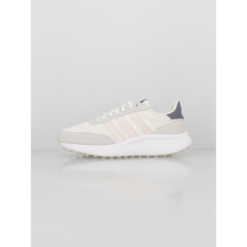 Baskets run 70s empiècement suédine blanc violet femme - Adidas