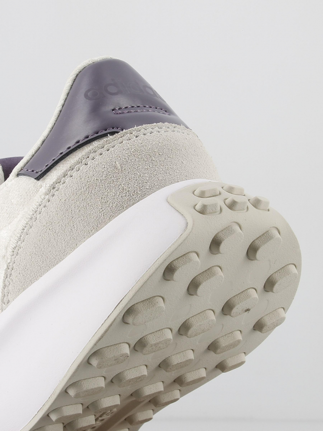 Baskets run 70s empiècement suédine blanc violet femme - Adidas