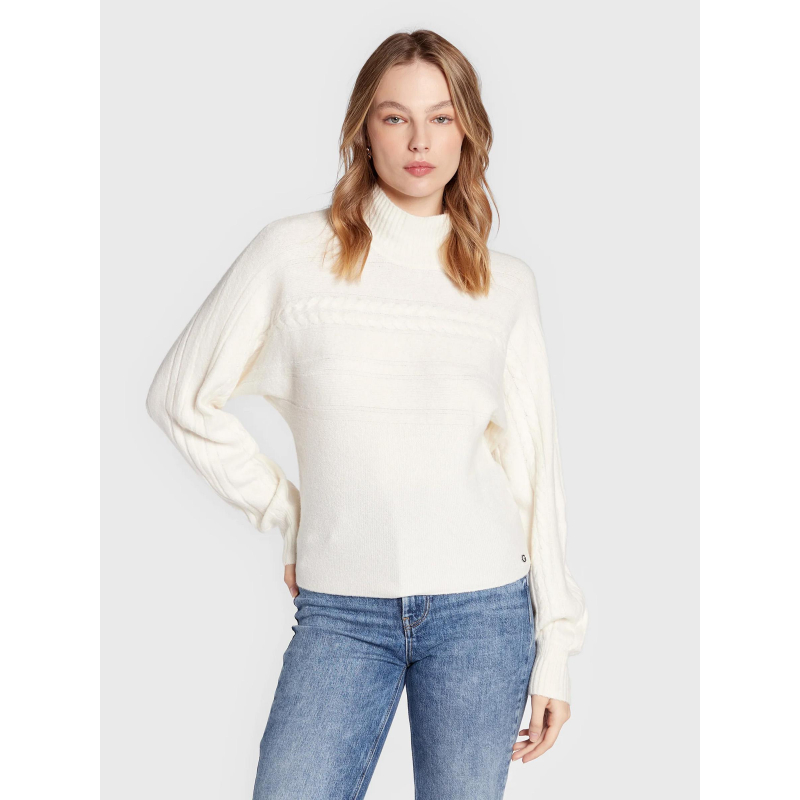 Pull col montant anne blanc femme - Guess