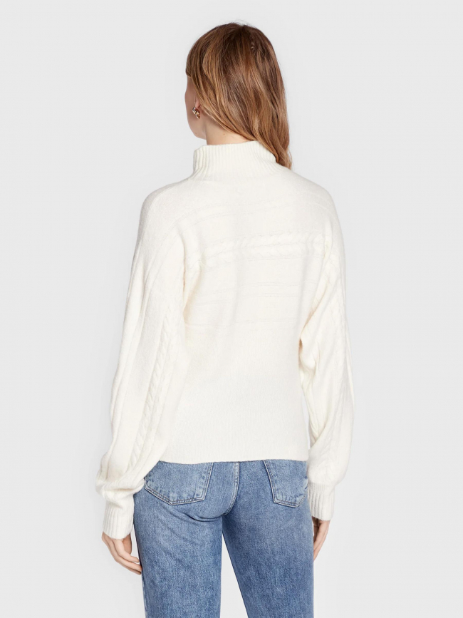 Pull col montant anne blanc femme - Guess
