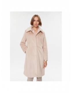 Manteau fausse fourrure simonne beige femme - Guess